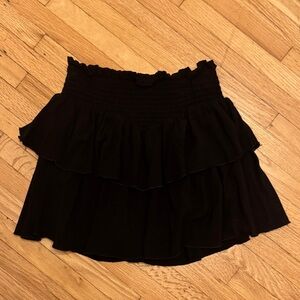 Katie J NYC Black Tiered Ruffle Mini Skirt